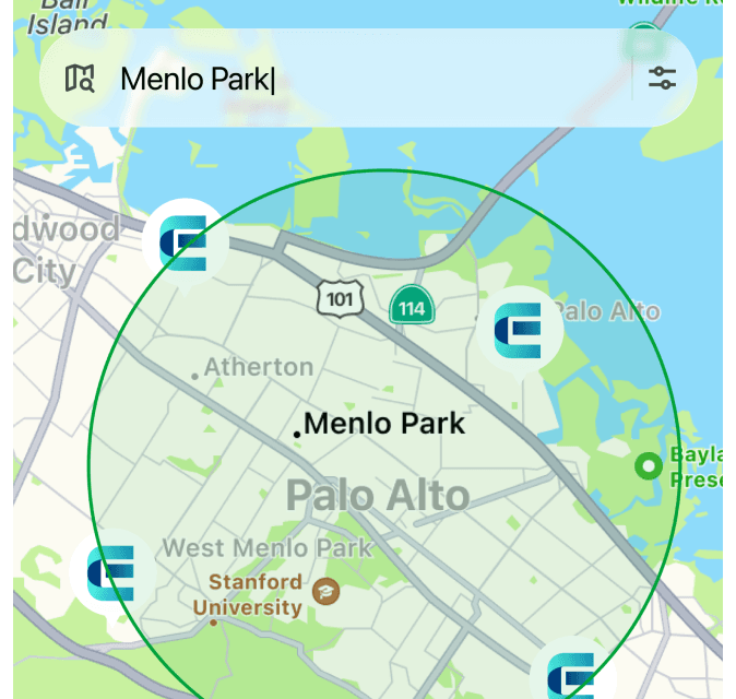 Truveti service area map